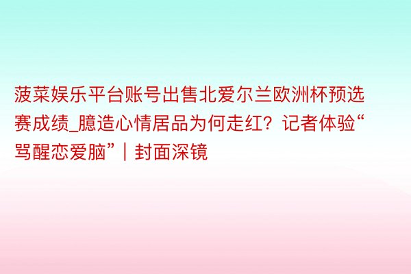 菠菜娱乐平台账号出售北爱尔兰欧洲杯预选赛成绩_臆造心情居品为何走红？记者体验“骂醒恋爱脑”｜封面深镜