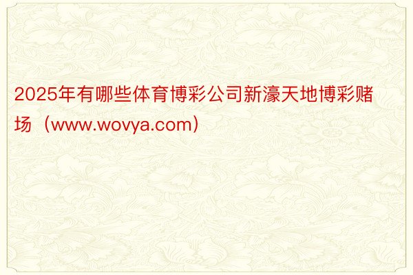 2025年有哪些体育博彩公司新濠天地博彩赌场（www.wovya.com）